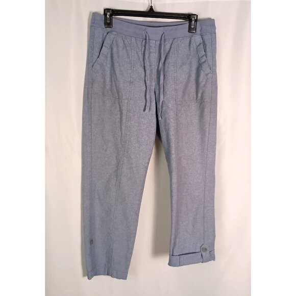 Talbots Light Blue Chambray Pull-On Drawstring Pants Women’s Size 12 Cotton - Picture 1 of 7